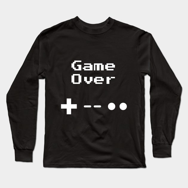 Game Over 8-bit Retro Gaming Long Sleeve T-Shirt by Nonstop Shirts